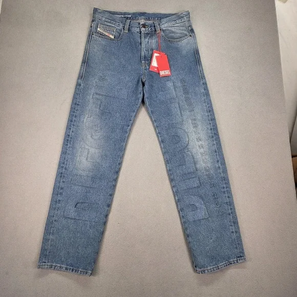 Diesel Jeans Mens 30 Embossed Dead Stock 2010 FS4 Loose Straight Street Cotton